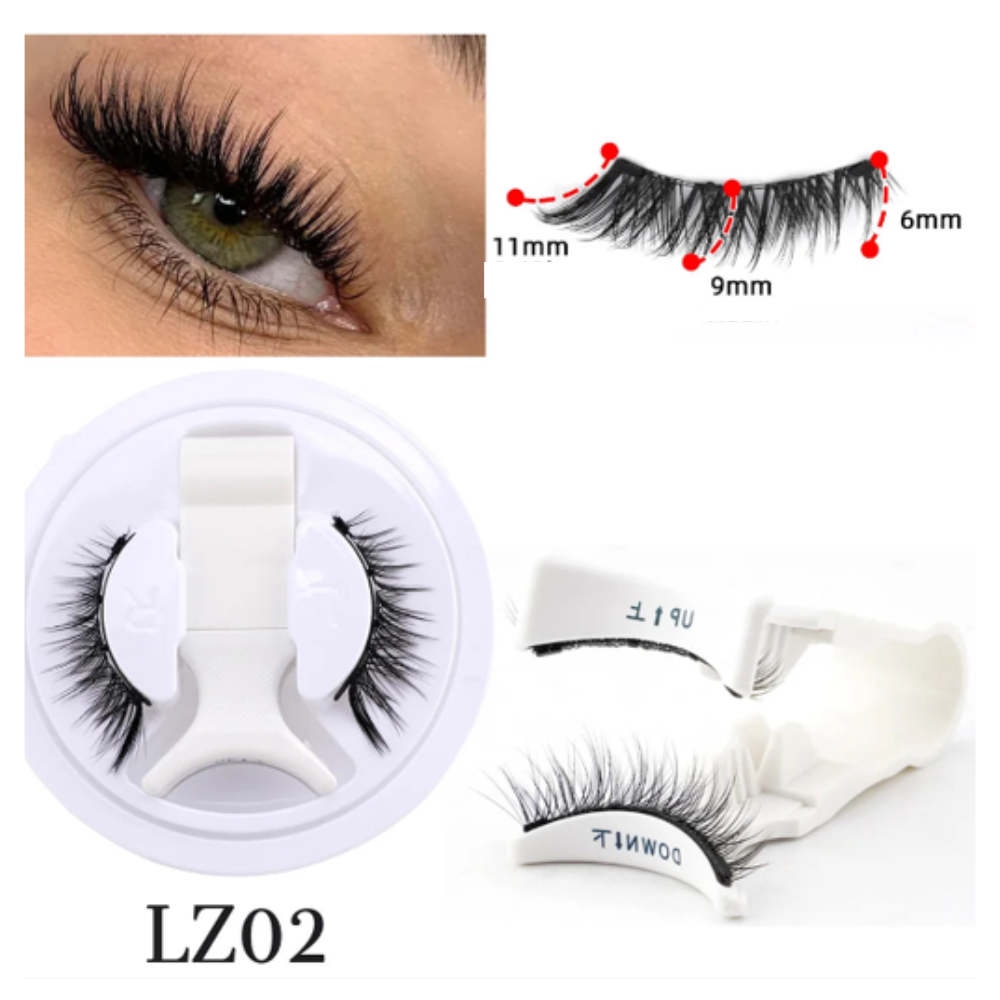 Handgemachte magnetische Wimpern LZ02 – natürlicher Look mit feinem Volumen