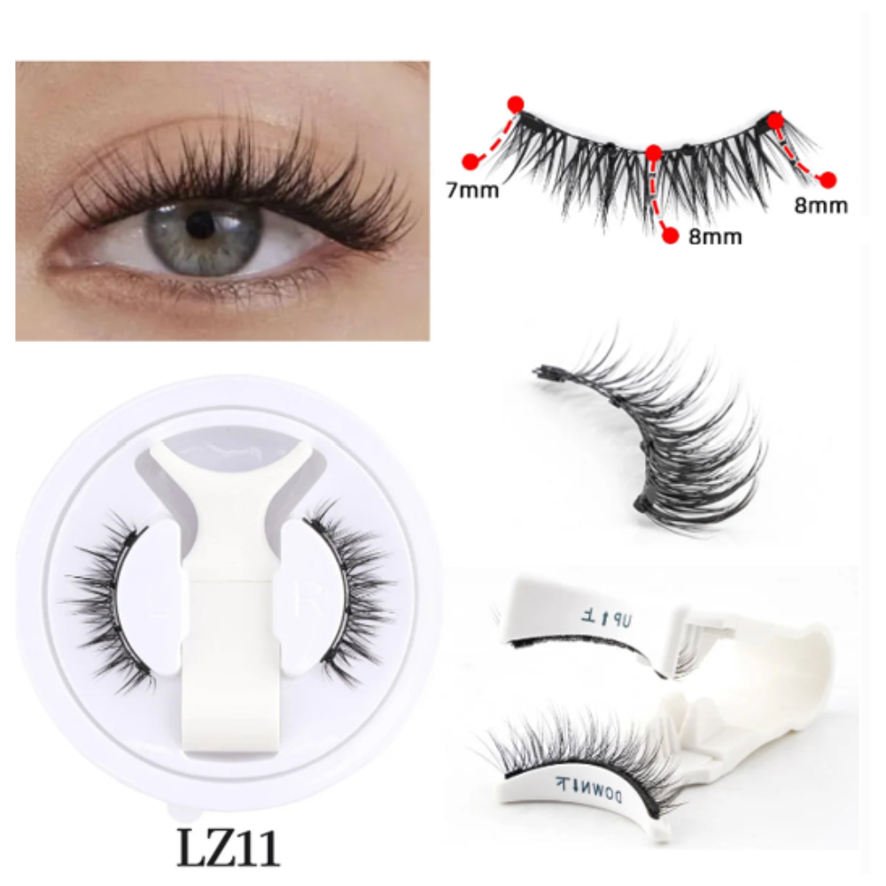 Magnetische Wimpern LZ11 – dichter Schwung, handgemacht und mehrfach tragbar
